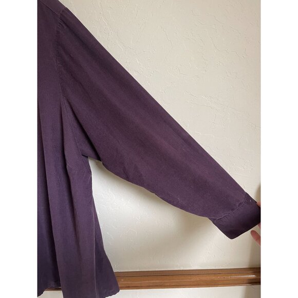 J. Jill Size 4X Purple Corduroy Button Up Collared Shirt - Picture 4 of 8